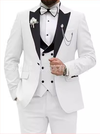 Costum bărbătesc, costum, set de 3 piese, costum slim fit pentru bărbați, costum casual de afaceri, rochie de mire, costum de petrecere