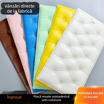 Tapet de pat impermeabil și rezistent la umiditate, autoadeziv tatami, geantă moale pentru pat, autocolante de perete, autocolante decorative anti-coliziune pentru perete