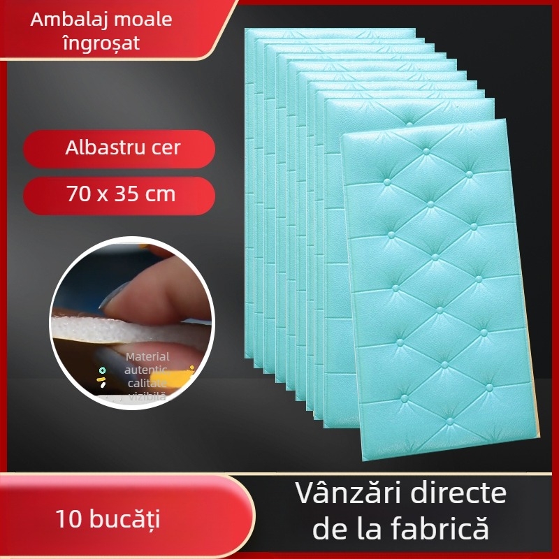 Tapet de pat impermeabil și rezistent la umiditate, autoadeziv tatami, geantă moale pentru pat, autocolante de perete, autocolante decorative anti-coliziune pentru perete