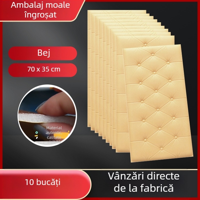Tapet de pat impermeabil și rezistent la umiditate, autoadeziv tatami, geantă moale pentru pat, autocolante de perete, autocolante decorative anti-coliziune pentru perete