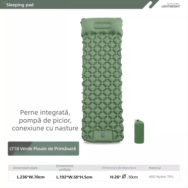 Saltea gonflabilă TPU cu un singur diamant, saltea gonflabilă pentru cort în aer liber, saltea de dormit ultra-ușoară și portabilă pentru camping, saltea rezistentă la umiditate