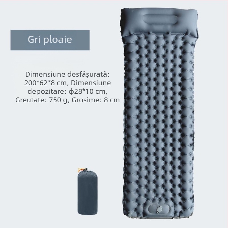 Saltea gonflabilă TPU cu un singur diamant, saltea gonflabilă pentru cort în aer liber, saltea de dormit ultra-ușoară și portabilă pentru camping, saltea rezistentă la umiditate