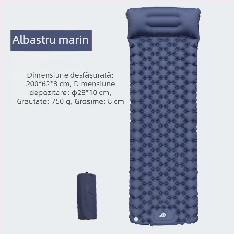 Saltea gonflabilă TPU cu un singur diamant, saltea gonflabilă pentru cort în aer liber, saltea de dormit ultra-ușoară și portabilă pentru camping, saltea rezistentă la umiditate