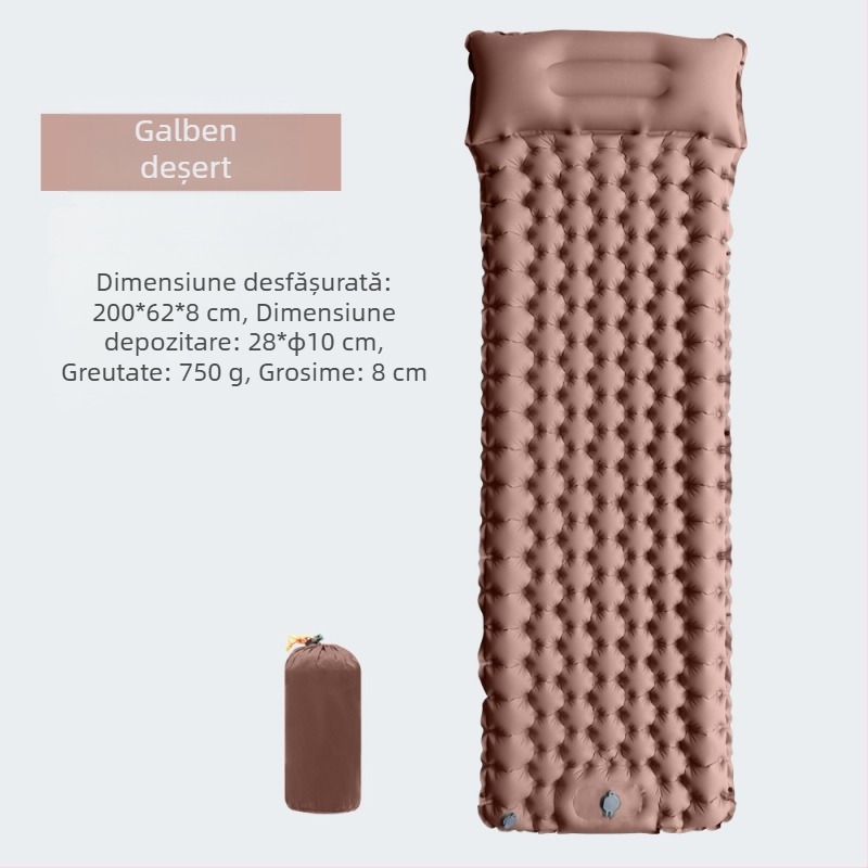Saltea gonflabilă TPU cu un singur diamant, saltea gonflabilă pentru cort în aer liber, saltea de dormit ultra-ușoară și portabilă pentru camping, saltea rezistentă la umiditate