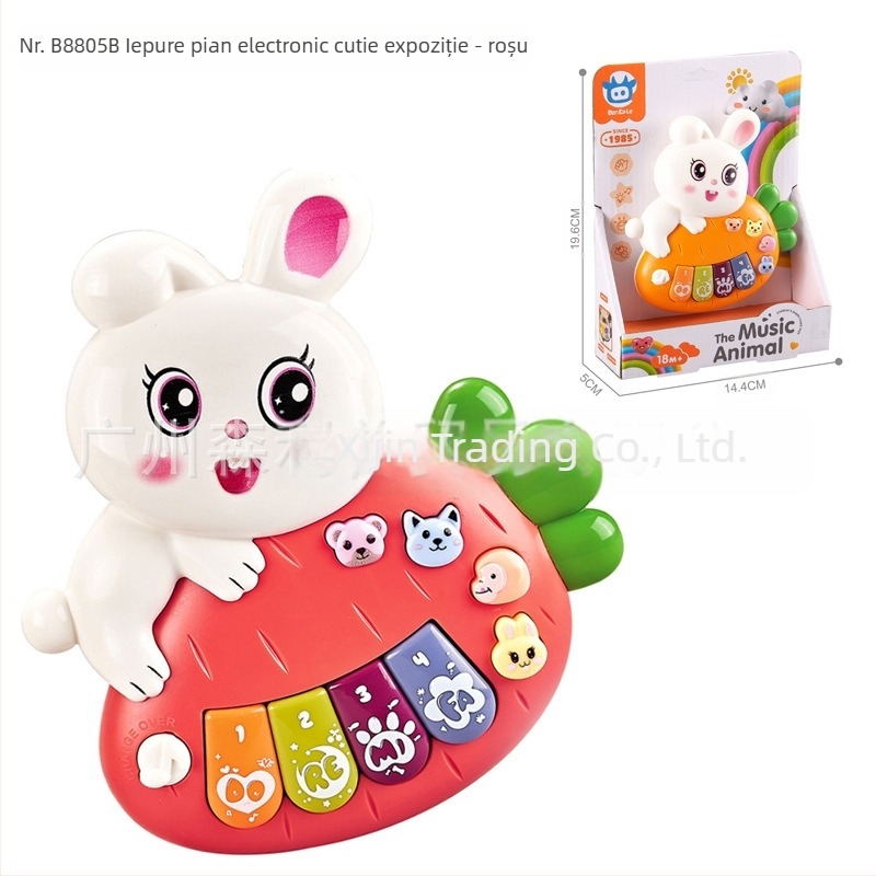 Jucărie educativă multifuncțională pentru copii, cu desene animate, animale, orgă electronică, muzică ușoară, pian electronic, instrument muzical, jucărie