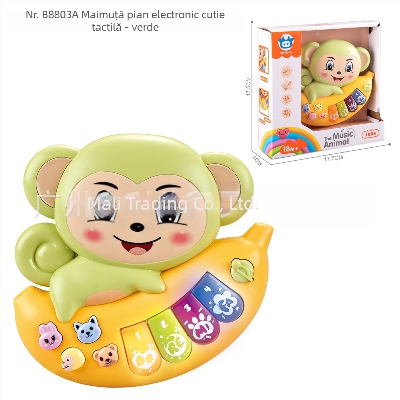 Jucărie educativă multifuncțională pentru copii, cu desene animate, animale, orgă electronică, muzică ușoară, pian electronic, instrument muzical, jucărie