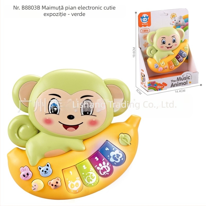 Jucărie educativă multifuncțională pentru copii, cu desene animate, animale, orgă electronică, muzică ușoară, pian electronic, instrument muzical, jucărie