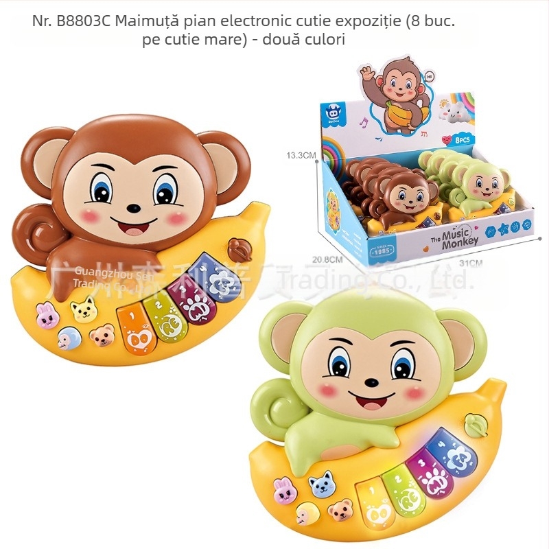 Jucărie educativă multifuncțională pentru copii, cu desene animate, animale, orgă electronică, muzică ușoară, pian electronic, instrument muzical, jucărie