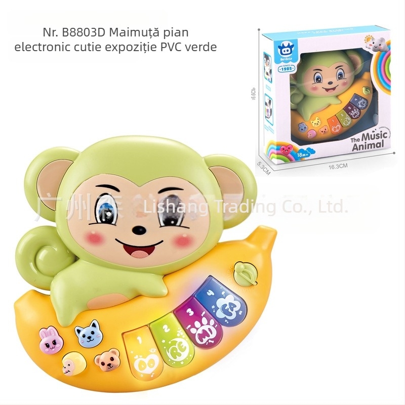 Jucărie educativă multifuncțională pentru copii, cu desene animate, animale, orgă electronică, muzică ușoară, pian electronic, instrument muzical, jucărie