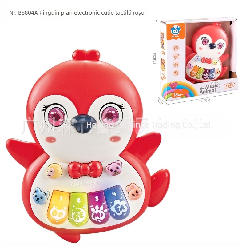 Jucărie educativă multifuncțională pentru copii, cu desene animate, animale, orgă electronică, muzică ușoară, pian electronic, instrument muzical, jucărie