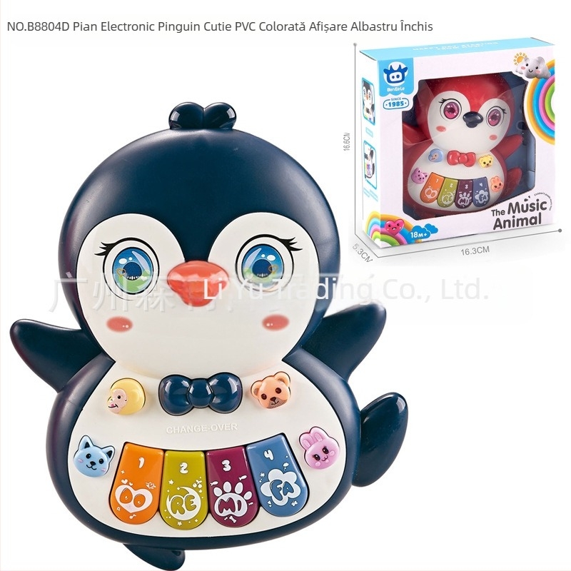 Jucărie educativă multifuncțională pentru copii, cu desene animate, animale, orgă electronică, muzică ușoară, pian electronic, instrument muzical, jucărie