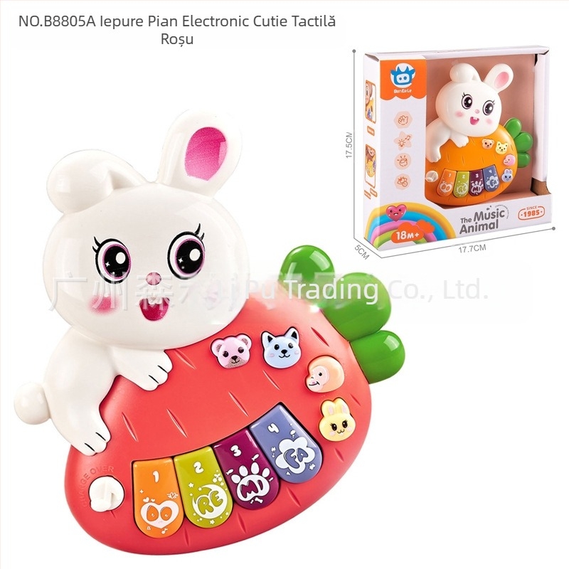 Jucărie educativă multifuncțională pentru copii, cu desene animate, animale, orgă electronică, muzică ușoară, pian electronic, instrument muzical, jucărie