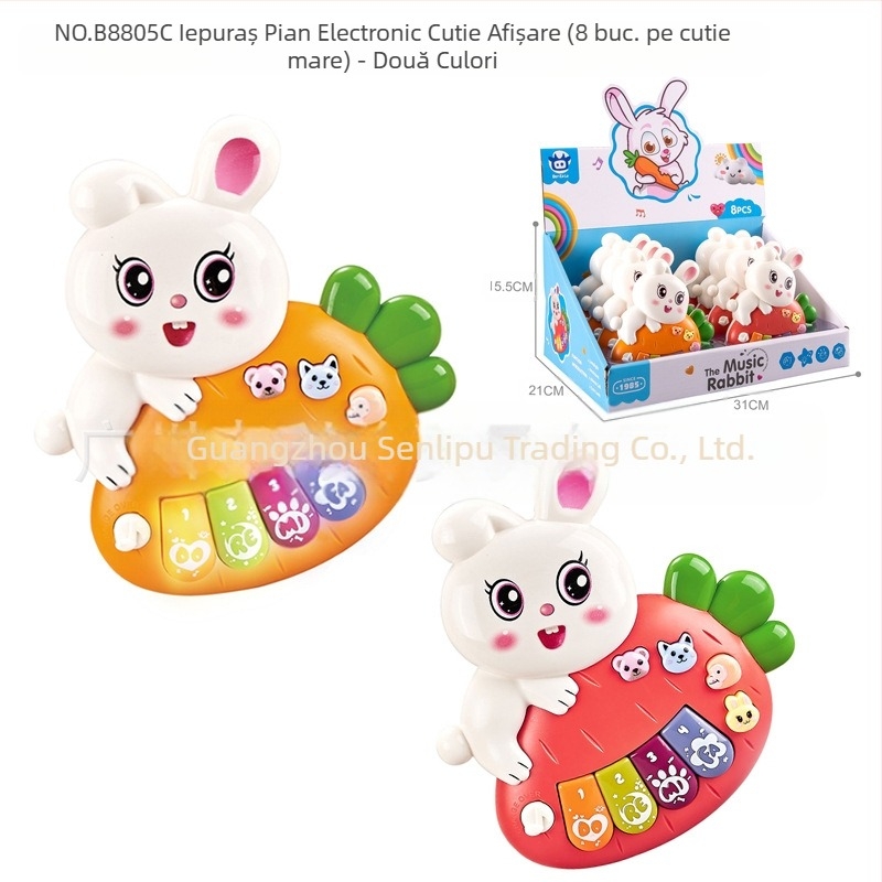 Jucărie educativă multifuncțională pentru copii, cu desene animate, animale, orgă electronică, muzică ușoară, pian electronic, instrument muzical, jucărie