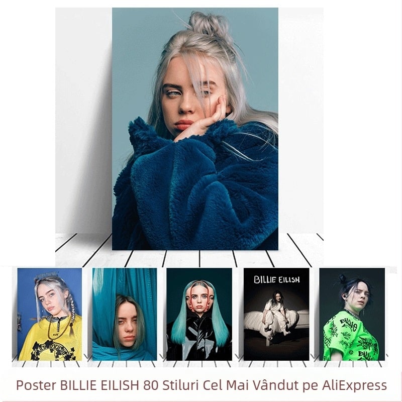 Poster Aliexpress transfrontalier cu celebritatea Billie Eilish, Billie Eilish personaj european și american, pictură murală pentru dormitor și living
