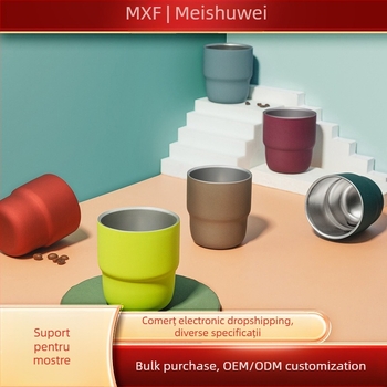 Cană de cafea din oțel inoxidabil 304, cană de cafea cu izolație dublă pentru exterior, din oțel inoxidabil, pentru comerț exterior, cu pas, pentru comerț exterior