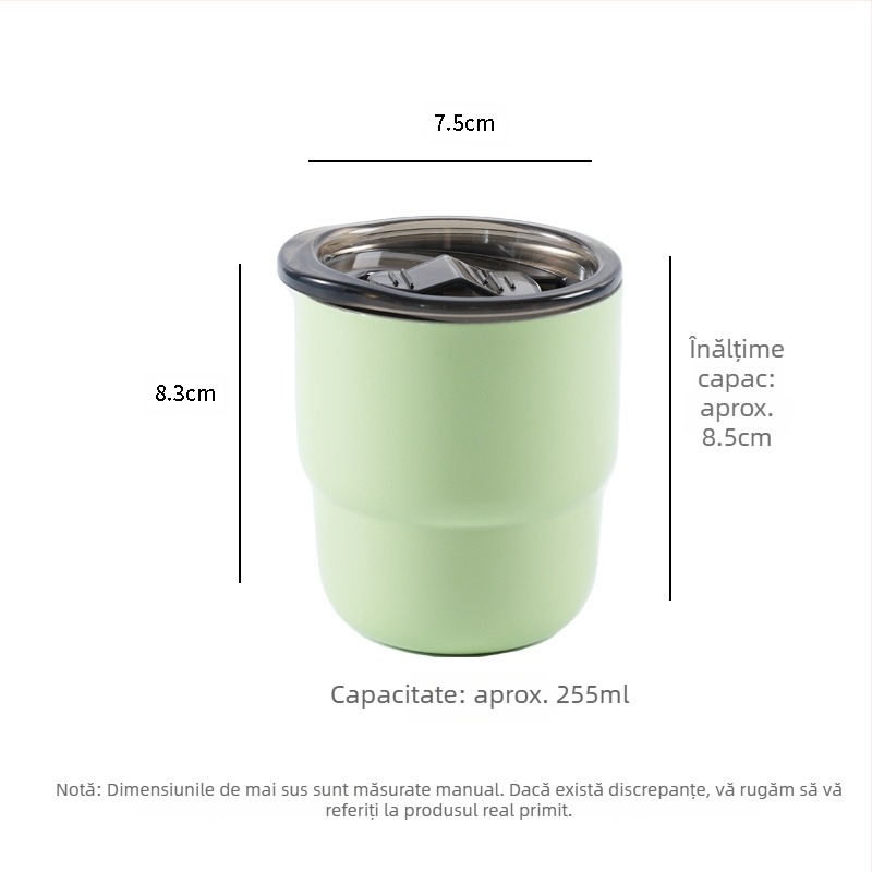 Cană de cafea din oțel inoxidabil 304, cană de cafea cu izolație dublă pentru exterior, din oțel inoxidabil, pentru comerț exterior, cu pas, pentru comerț exterior