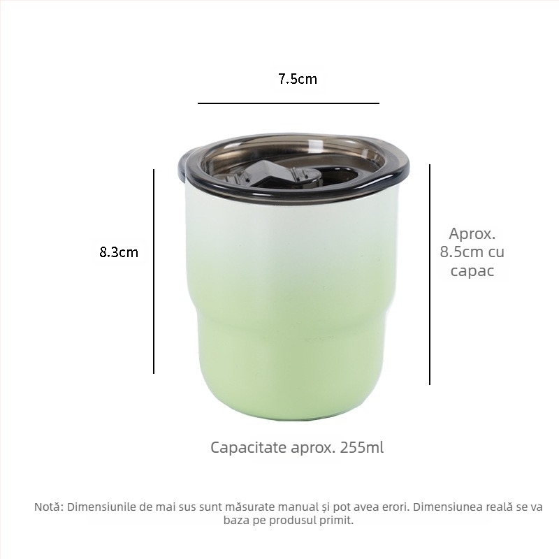 Cană de cafea din oțel inoxidabil 304, cană de cafea cu izolație dublă pentru exterior, din oțel inoxidabil, pentru comerț exterior, cu pas, pentru comerț exterior