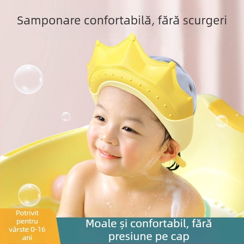 Șampon pentru bebeluși, artefact, capac de reținere a apei pentru copii, cască de duș pentru baie pentru bebeluși, protecție impermeabilă pentru urechi, capac de apă pentru spălarea părului pentru copii