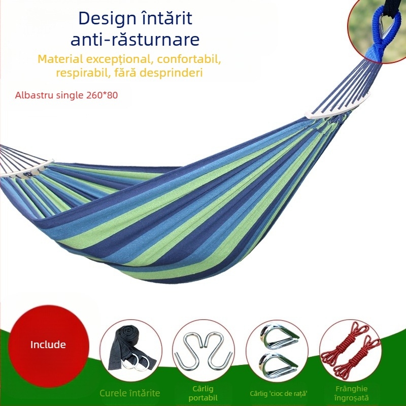 Hamac balansoar exterior, îngroșat, interior, single dublu, dormitor studențesc, dormitor pentru adulți, scaun suspendat din pânză anti-răsturnare