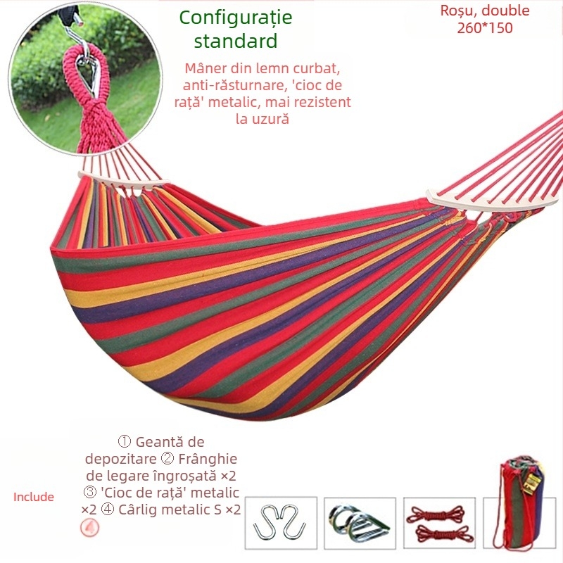 Hamac balansoar exterior, îngroșat, interior, single dublu, dormitor studențesc, dormitor pentru adulți, scaun suspendat din pânză anti-răsturnare