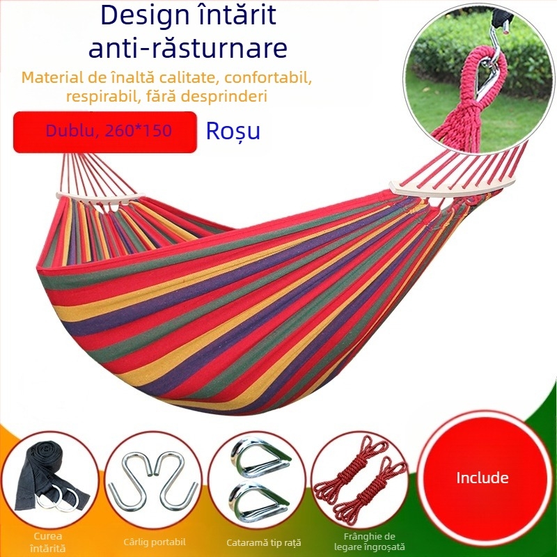 Hamac balansoar exterior, îngroșat, interior, single dublu, dormitor studențesc, dormitor pentru adulți, scaun suspendat din pânză anti-răsturnare