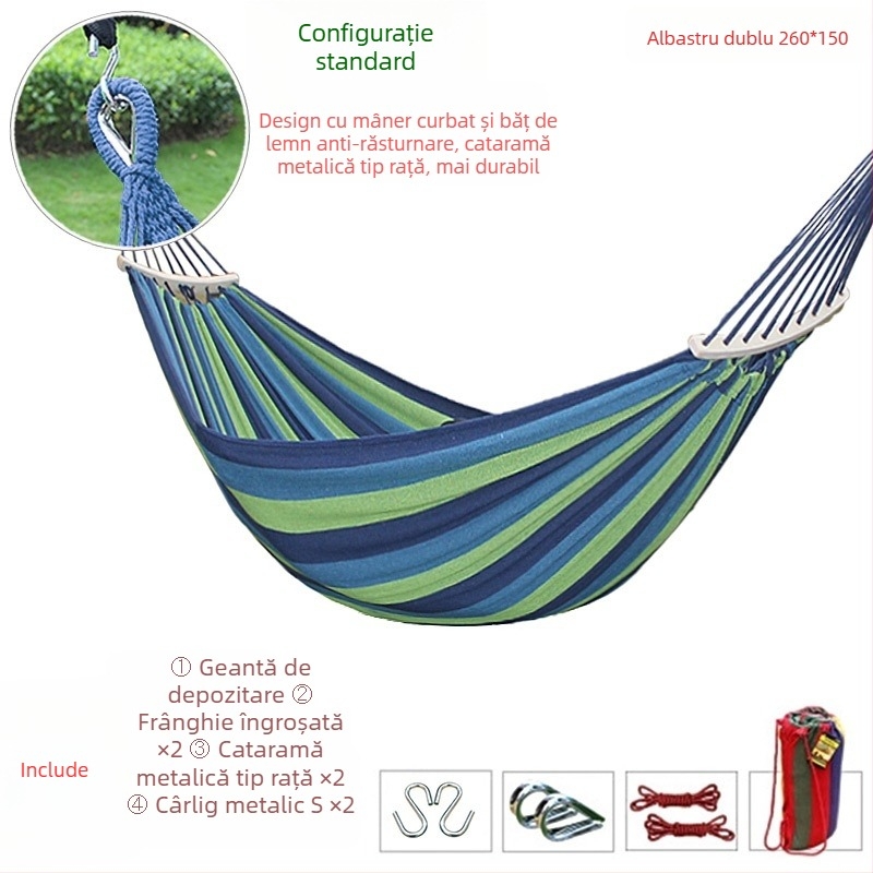 Hamac balansoar exterior, îngroșat, interior, single dublu, dormitor studențesc, dormitor pentru adulți, scaun suspendat din pânză anti-răsturnare