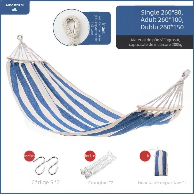 Hamac balansoar exterior, îngroșat, interior, single dublu, dormitor studențesc, dormitor pentru adulți, scaun suspendat din pânză anti-răsturnare