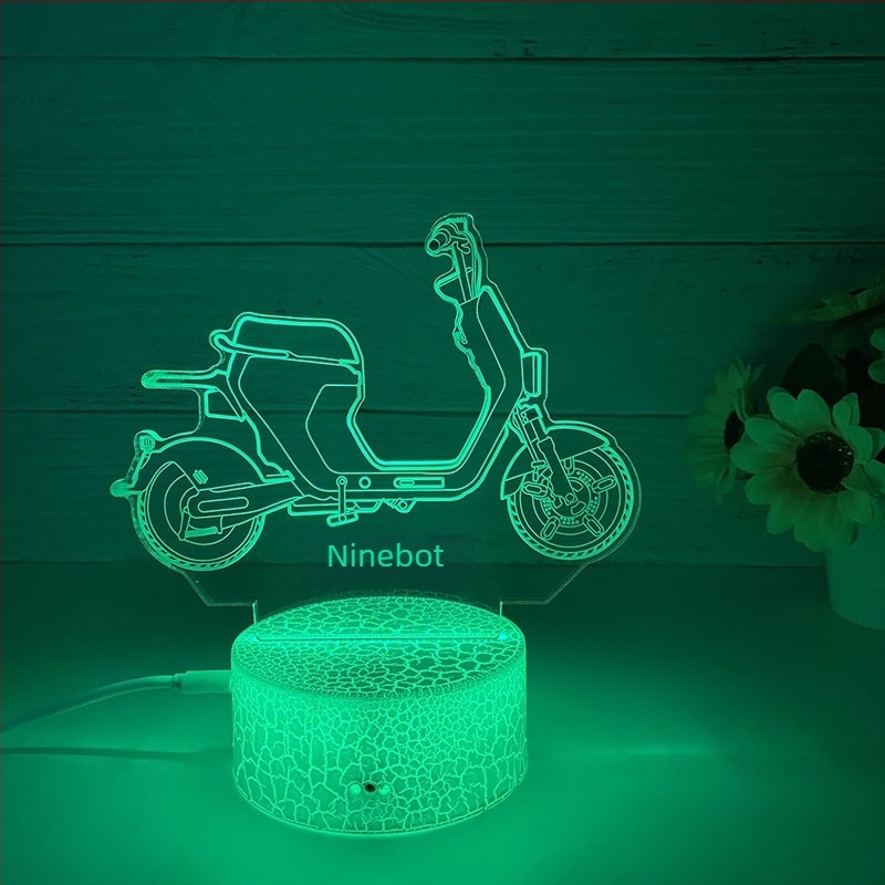 Lampă de noapte 3D creativă cu telecomandă acrilică, culoare tactilă, mică, cadou, lumină de noapte, ornamente de curse en-gros