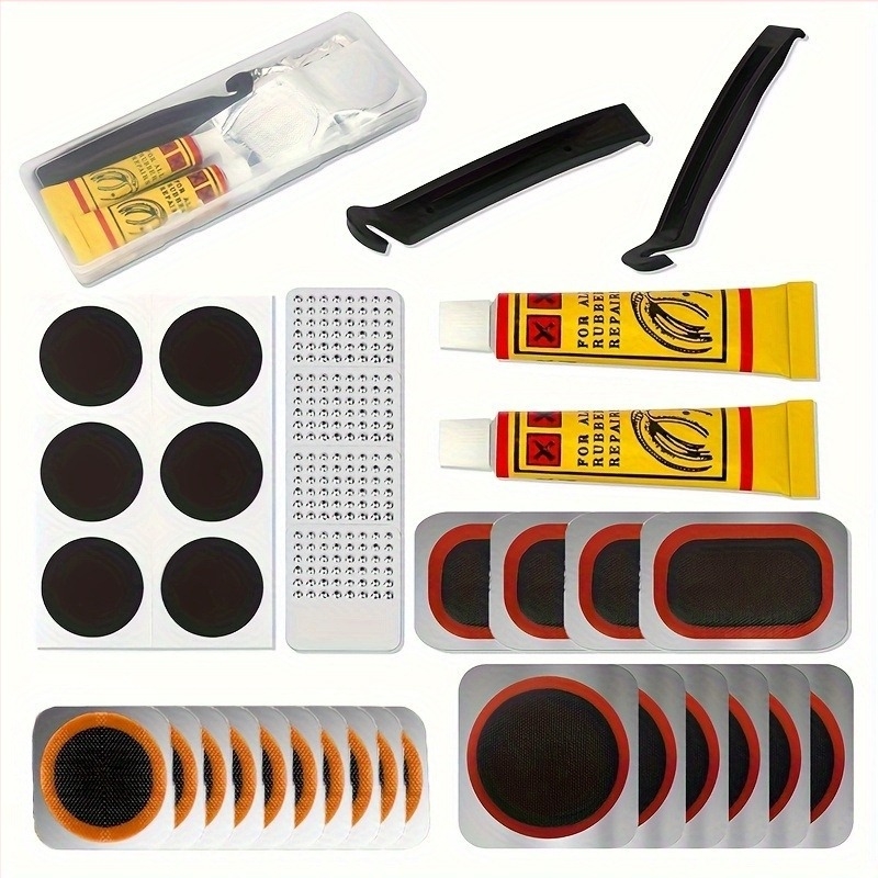Kit de reparare a anvelopelor de bicicletă transfrontalieră, set de lipici pentru peliculă de reparare a anvelopelor, set de instrumente pentru repararea anvelopelor de bicicletă