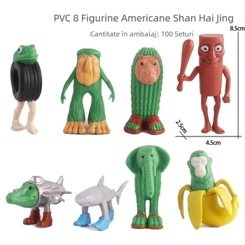 Ornamente de figurine clasice transfrontaliere din munți și mări, Tungtungsahur, om de lemn, purtând pantofi, rechin, păpușă, en-gros