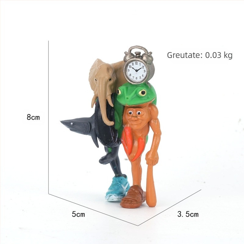 Ornamente de figurine clasice transfrontaliere din munți și mări, Tungtungsahur, om de lemn, purtând pantofi, rechin, păpușă, en-gros