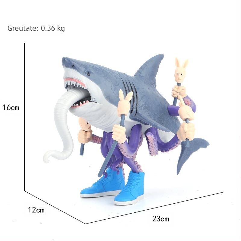 Ornamente de figurine clasice transfrontaliere din munți și mări, Tungtungsahur, om de lemn, purtând pantofi, rechin, păpușă, en-gros
