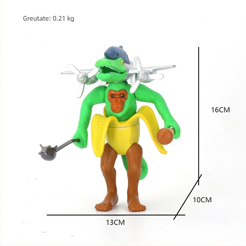 Ornamente de figurine clasice transfrontaliere din munți și mări, Tungtungsahur, om de lemn, purtând pantofi, rechin, păpușă, en-gros