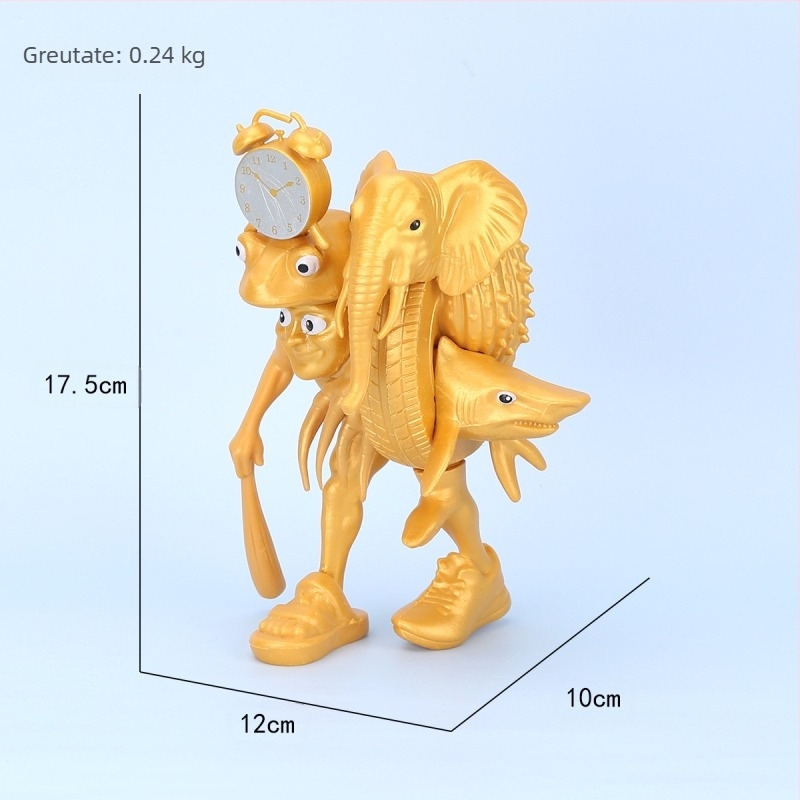 Ornamente de figurine clasice transfrontaliere din munți și mări, Tungtungsahur, om de lemn, purtând pantofi, rechin, păpușă, en-gros