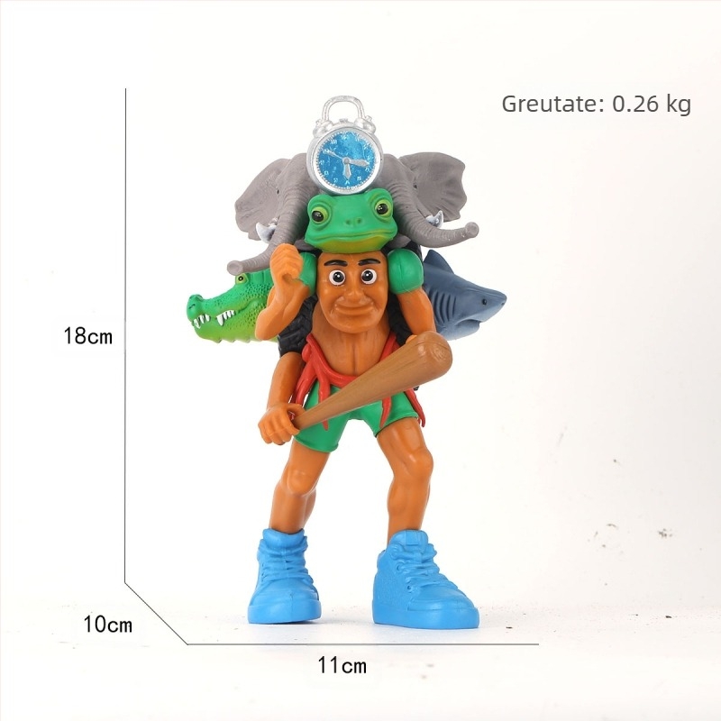 Ornamente de figurine clasice transfrontaliere din munți și mări, Tungtungsahur, om de lemn, purtând pantofi, rechin, păpușă, en-gros
