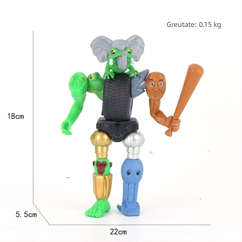 Ornamente de figurine clasice transfrontaliere din munți și mări, Tungtungsahur, om de lemn, purtând pantofi, rechin, păpușă, en-gros