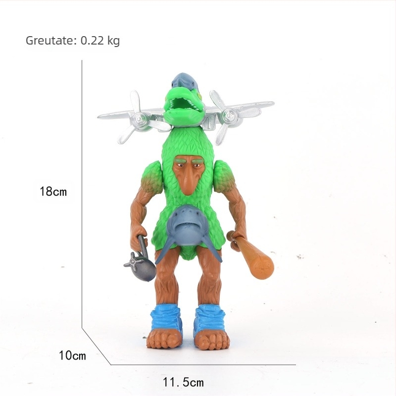 Ornamente de figurine clasice transfrontaliere din munți și mări, Tungtungsahur, om de lemn, purtând pantofi, rechin, păpușă, en-gros