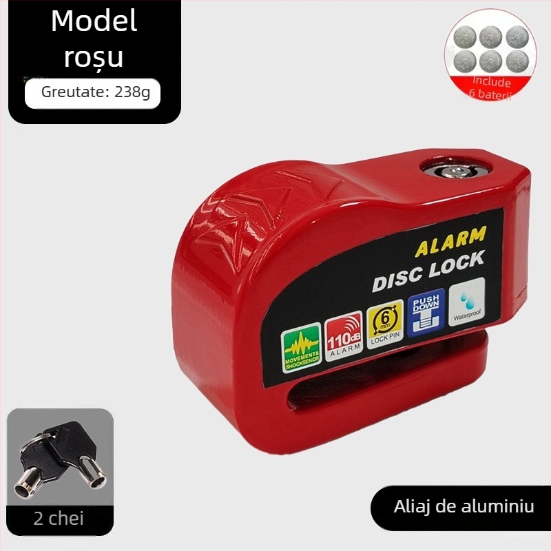 Încuietoare universală pentru frână cu disc pentru mașină electrică, încuietoare pentru motocicletă, antifurt, alarmă pentru bicicletă, încuietoare cu disc de frână, încuietoare pentru biciclete de munte