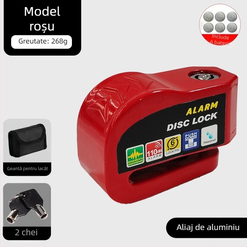 Încuietoare universală pentru frână cu disc pentru mașină electrică, încuietoare pentru motocicletă, antifurt, alarmă pentru bicicletă, încuietoare cu disc de frână, încuietoare pentru biciclete de munte