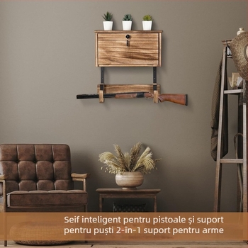 Suport transfrontalier pentru puști din lemn, suport pentru puști din lemn, suport de afișare pentru puști montat pe perete, suport pentru arme din lemn