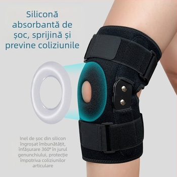 Curele sport profesionale, genunchiere antiderapante, suporturi din placă de oțel, protecție menisc din silicon anti-coliziune, echipament de protecție compresiv pentru rotulă