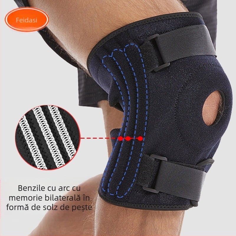 Genunchiere sport de dimensiuni mari, bandă de compresie de vară, silicon cu arc reglabil, alpinism, protecție pentru genunchi, centură patelar pentru grăsime