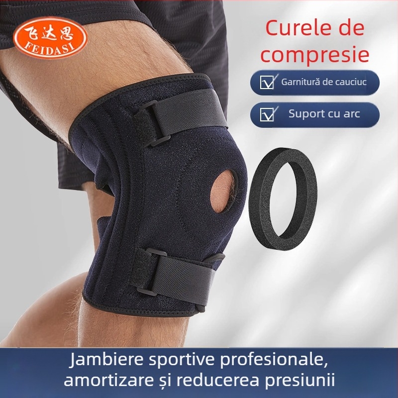 Genunchiere sport de dimensiuni mari, bandă de compresie de vară, silicon cu arc reglabil, alpinism, protecție pentru genunchi, centură patelar pentru grăsime