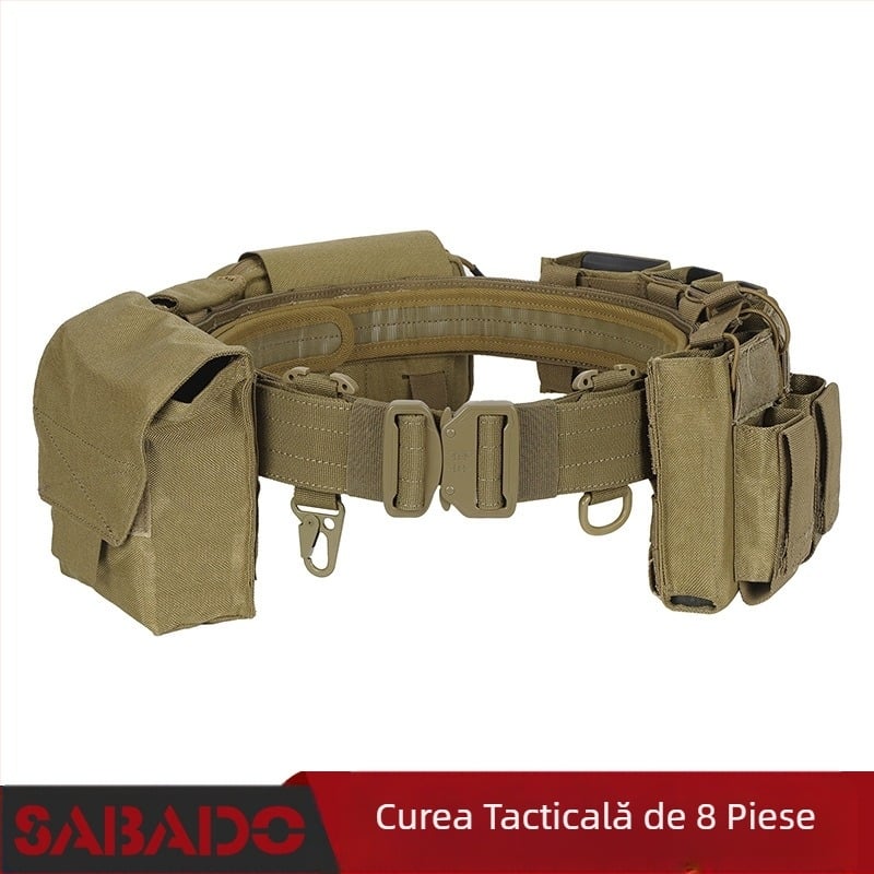 Centură tactică multifuncțională din pânză Oxford 1000D, set de opt piese, cu eliberare rapidă, reglabilă, pentru patrulare de securitate