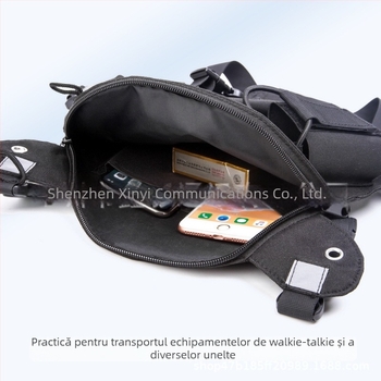 Geantă de piept neagră de mare capacitate, geantă de piept pentru walkie-talkie, geantă de sport pentru călărie, geantă de vânătoare în aer liber, echipament de transport, instrumente de operare