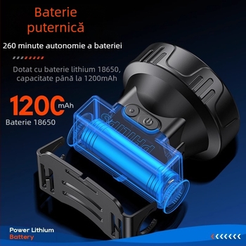 Lanternă frontală cu senzor Philips, super luminoasă, pentru pescuit în aer liber, specială, montată pe cap, lumină puternică, cu durată de viață a bateriei ultra-lungă