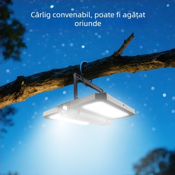 Lampă de camping pliabilă telescopică ultra-lungă cu LED-uri reîncărcabile, de înaltă luminozitate, pentru exterior, cu suport, lumină de cort de camping, reflector portabil