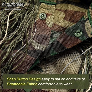 Costum Ghillie Playerunknown's Battlegrounds, costum deghizat, costum de mătase din lână și junglă, costum de câmp Stealth CS pentru adulți