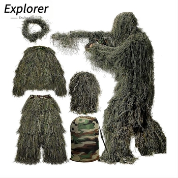 Costum Ghillie Playerunknown's Battlegrounds, costum deghizat, costum de mătase din lână și junglă, costum de câmp Stealth CS pentru adulți