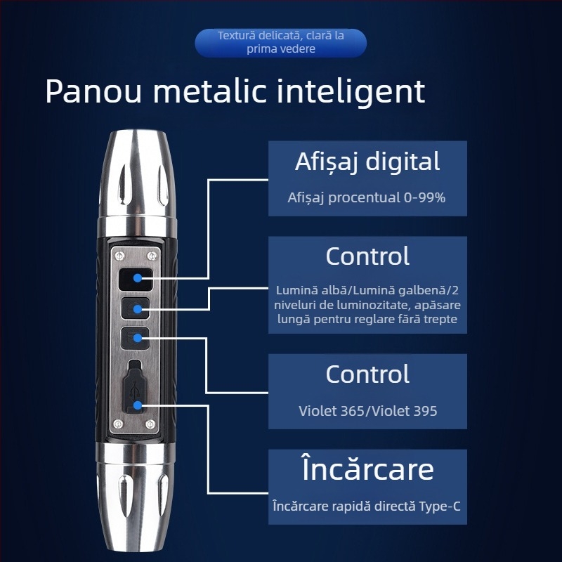 Rohmon Repere Noua Lampă de Jad Lampă cu Lumină Mov Verificarea Bancnotelor Bijuterii Jad Tutun și Alcool Anti-falsificare Identificare Lanternă cu Lumină Puternică pentru Comori